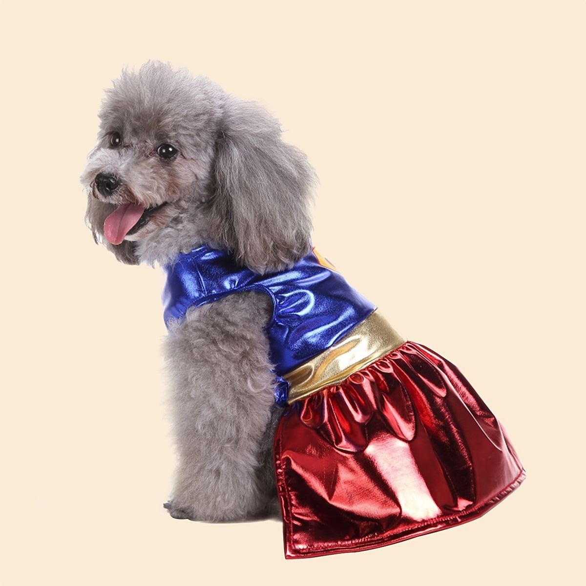 Superhero Dog Costume with Cape & Paw Print Logo