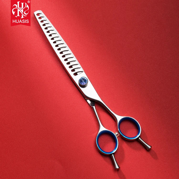 7.0 Inch Jp440C Stainless Steel Pet Thinning Scissors Eco-Friendly Dog Grooming Hair Cut Tools with 18 Teeth for Animal Salons