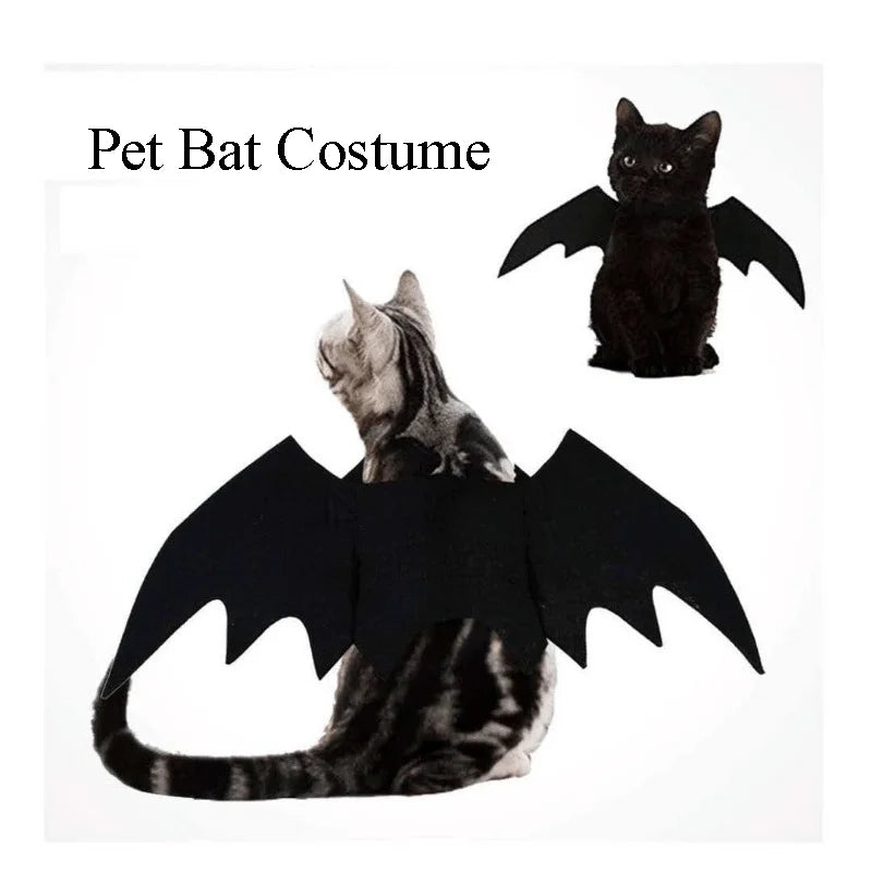 1/3pcs Adjustable Black Cat Bat Wings Costume Halloween Pet Accessory for Cats & Small Dogs Festive Dress-Up Fun Cosplay Access