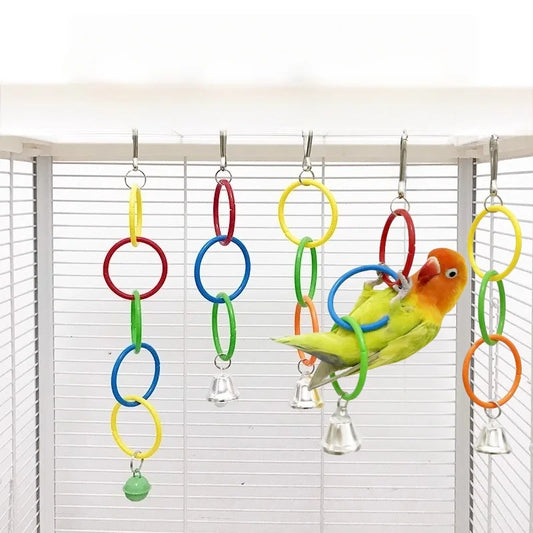 Colorful Ring Birds Chewing Toy for Climbing And Playing Anti-Biting Parrot Cage Accessory Peacock Phoenix Parrot Bird Toys