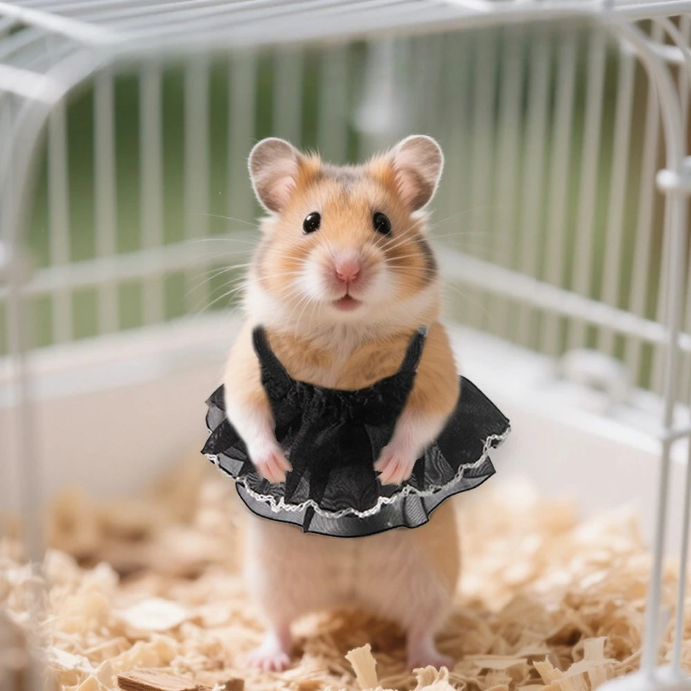 Lovely Handmade Mini Hamster Dress Princess Skirt Bow Coat for Small Pets Soft Coat for Ferrets Hamsters Guinea Pigs