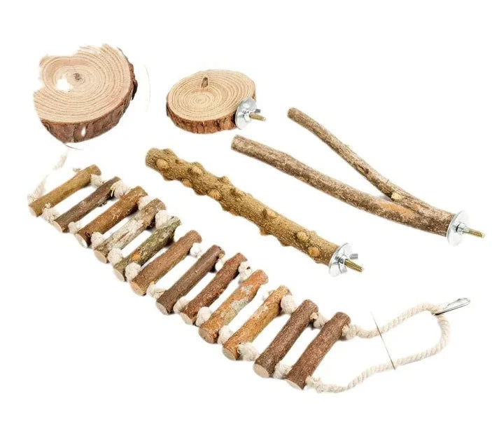 4pcs Colorful Bird Toy Set for Small to Medium Parrots Paper Vine with Playing Ball And Biting Accessories Durable Bird Entertainment Kit