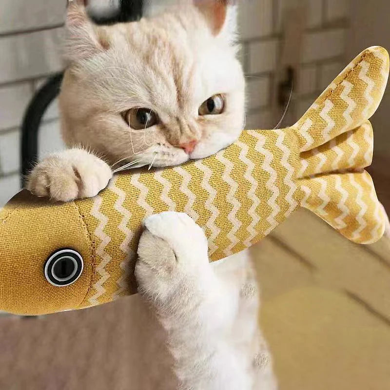Interactive Cat Toy Fish Simulation Chew Pillow Kicker for Indoor Kittens Exercise & Fun No Battery Needed Cloth Material