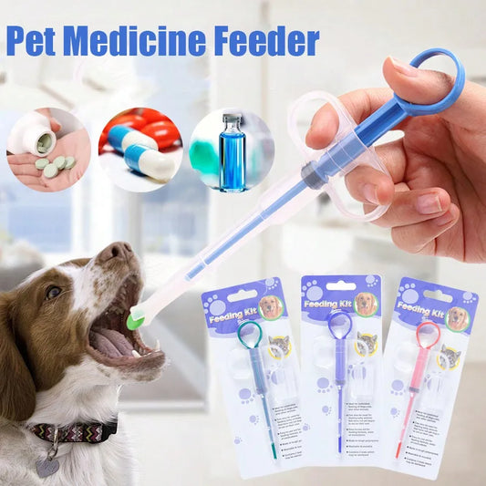 Pet Pill Plunger Popper for Small Cat and Dog Soft Tipped Injection Pusher for Animal Pills Liquid Capsule Medicine Feeding Tool