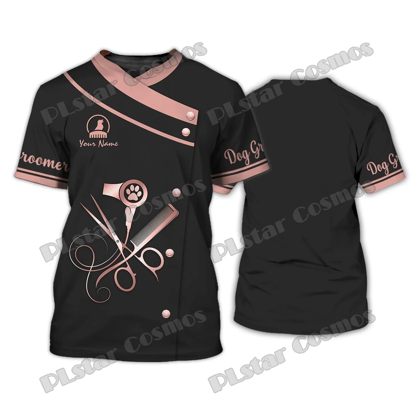 PLstar Cosmos Dog Groomer Pattern Grooming Personalized Name 3D Full Printed Mens t shirt Summer Unisex Casual Tee Shirt DW232