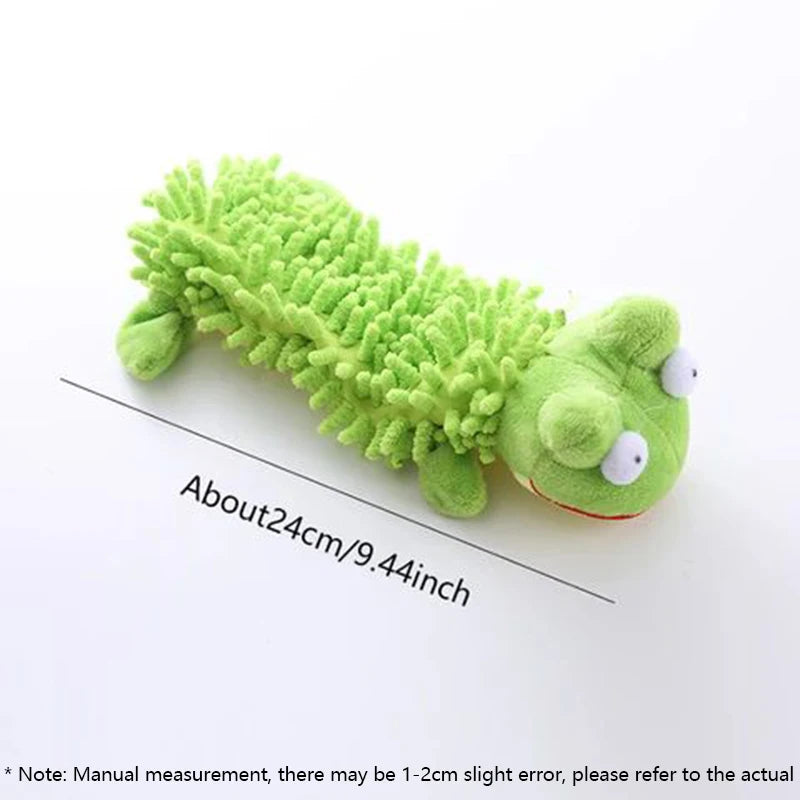Plush Dog Toy with Sound - Interactive Squeak Toy for Dogs Fleece Shell Frog Hippo Design for Teeth Grinding And Chew Fun