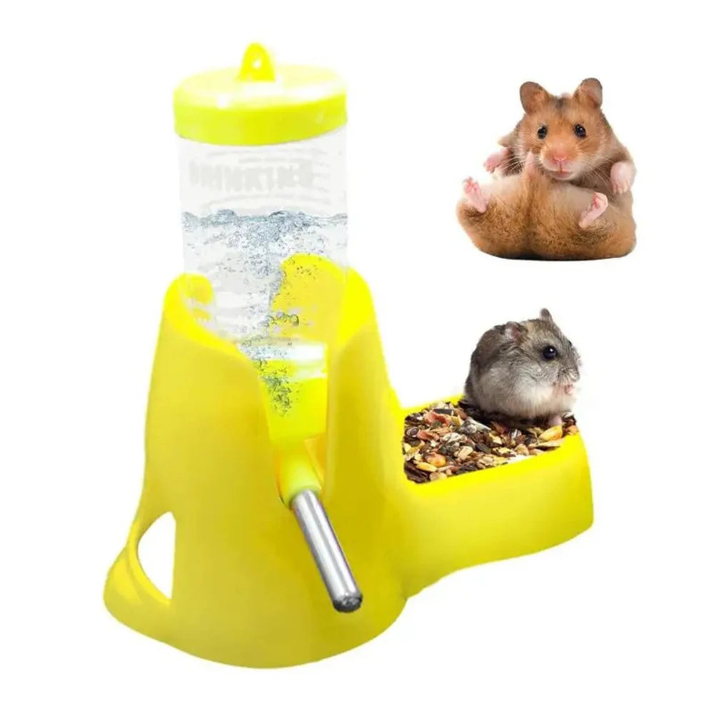 Automatic Dispenser Drinking Water Bottle Bowls Dish with Food Container for Guinea Pig Rat