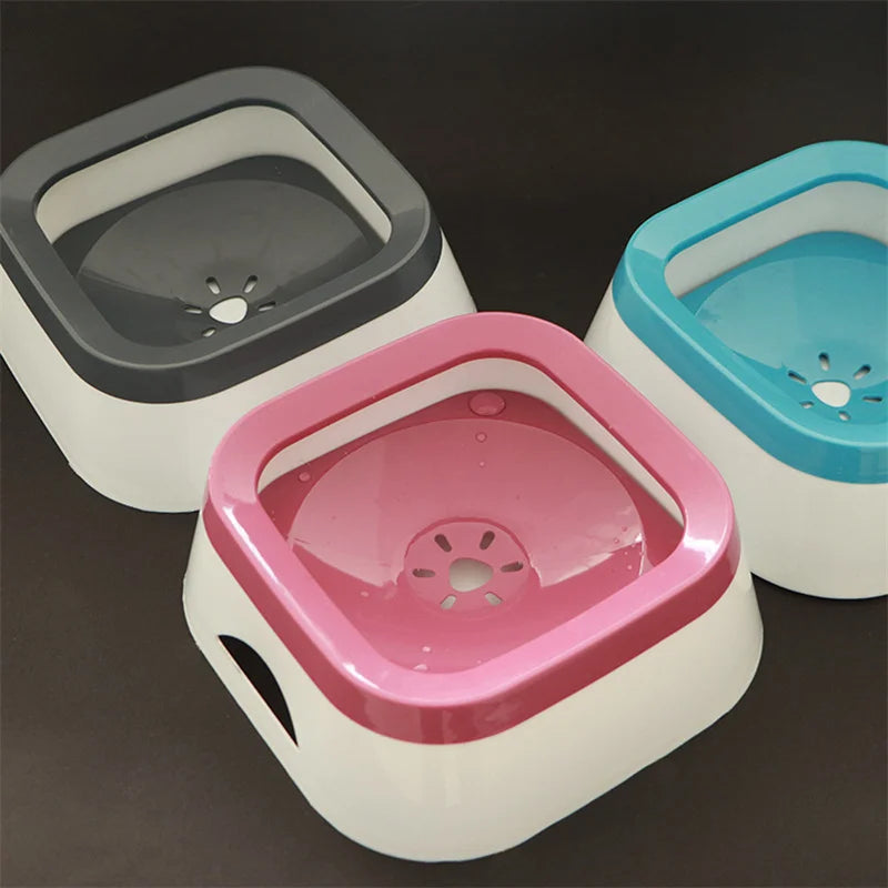 1L Anti-Splash Dog Water Bowl Large Capacity Pet Drinking Bowls for Puppy Cat Plastic Waterer Pet Accessories