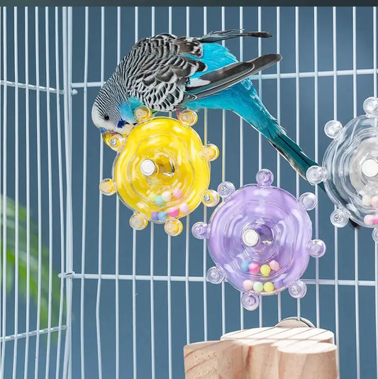 Interactive Parrot Toy Treat Dispenser Rotating Bird Cage Toy for Mental Stimulation And Entertainment Suitable for Parrots