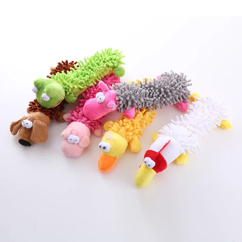 Plush Dog Toy with Sound - Interactive Squeak Toy for Dogs Fleece Shell Frog Hippo Design for Teeth Grinding And Chew Fun