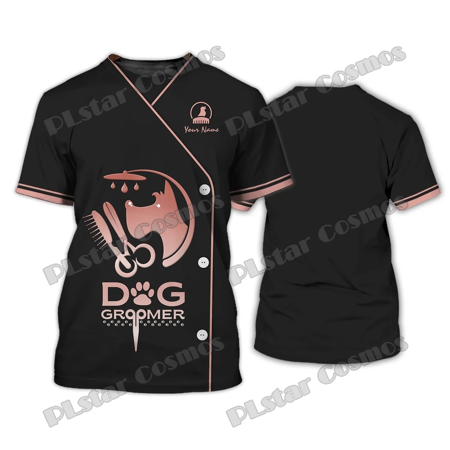 PLstar Cosmos Dog Groomer Pattern Grooming Personalized Name 3D Full Printed Mens t shirt Summer Unisex Casual Tee Shirt DW232