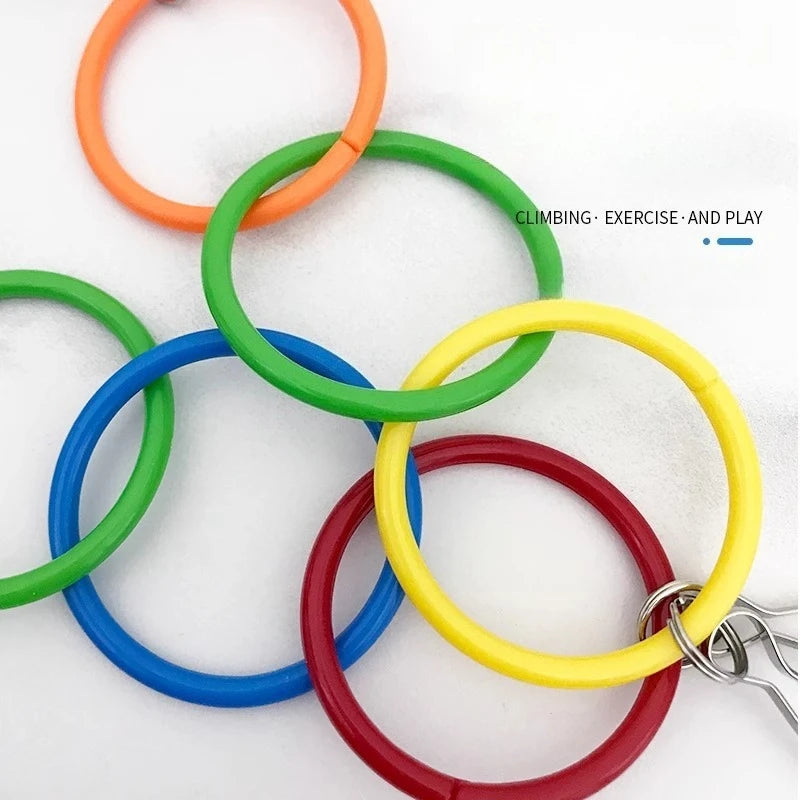 Colorful Ring Birds Chewing Toy for Climbing And Playing Anti-Biting Parrot Cage Accessory Peacock Phoenix Parrot Bird Toys