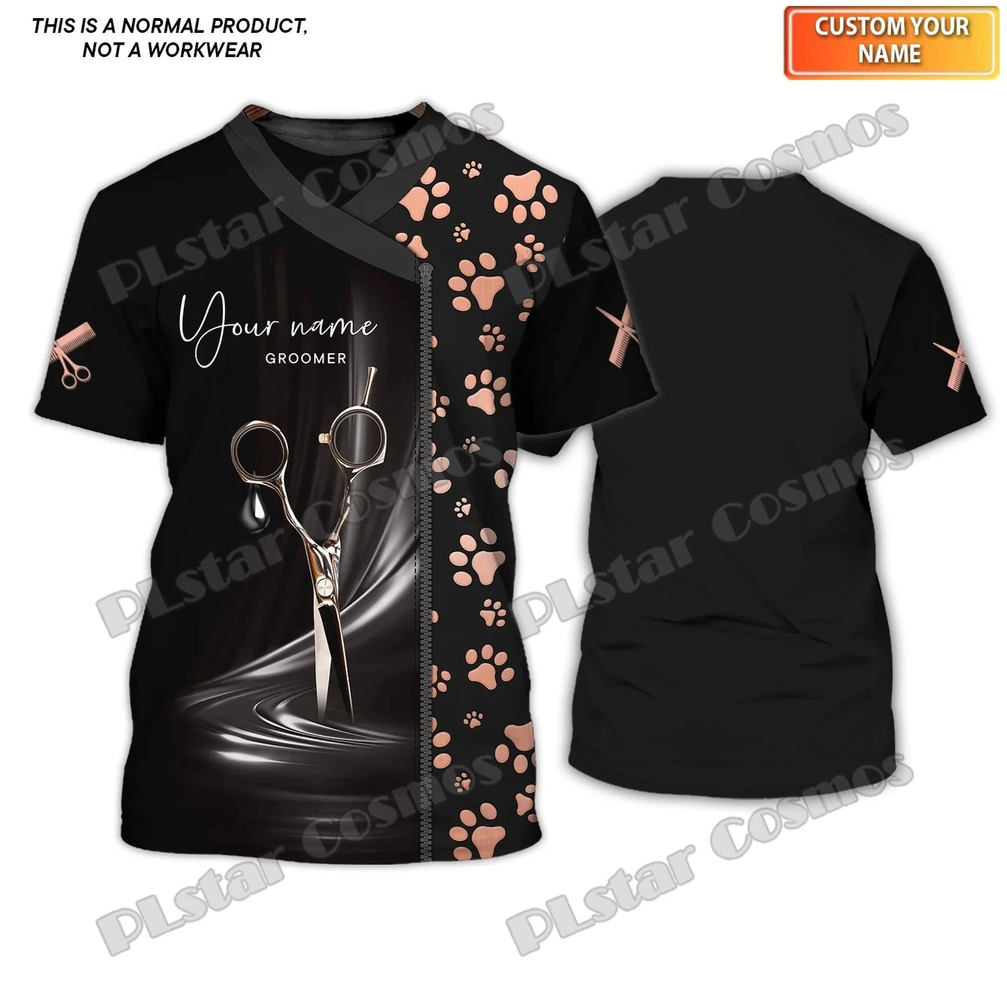 PLstar Cosmos Dog Groomer Pattern Grooming Personalized Name 3D Full Printed Mens t shirt Summer Unisex Casual Tee Shirt DW232