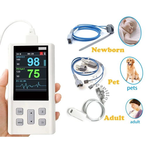 Pulse Oximeter Monitor for Heart Rate and Oxygen Saturation with Veterinary Medical