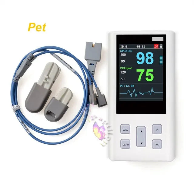 Pulse Oximeter Monitor for Heart Rate and Oxygen Saturation with Veterinary Medical