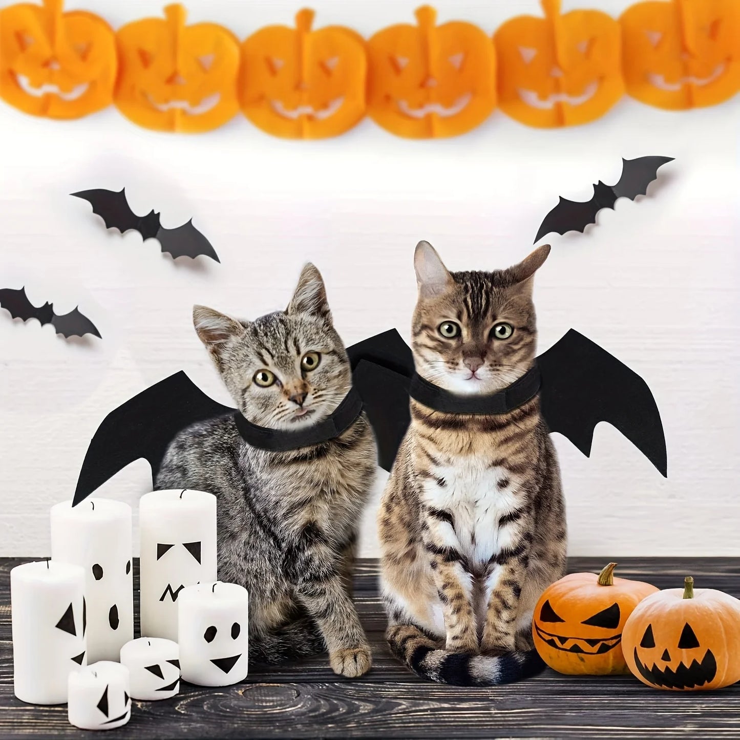 1/3pcs Adjustable Black Cat Bat Wings Costume Halloween Pet Accessory for Cats & Small Dogs Festive Dress-Up Fun Cosplay Access