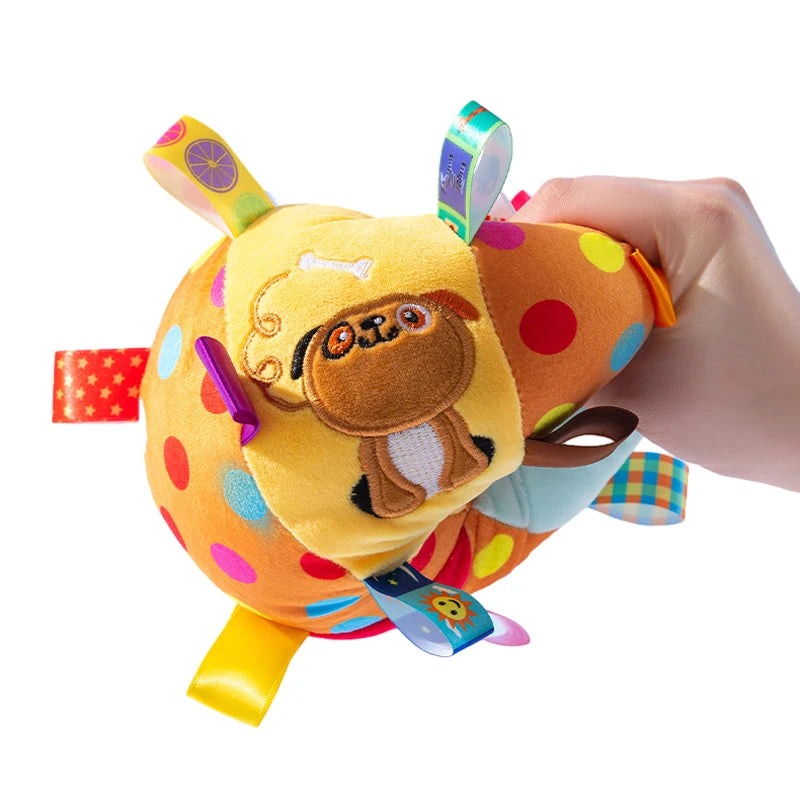 Interactive Ball Dog Toy for Aggressive Chewers Bite Resistant Plush with Handle And Bells Pet Training Supplies