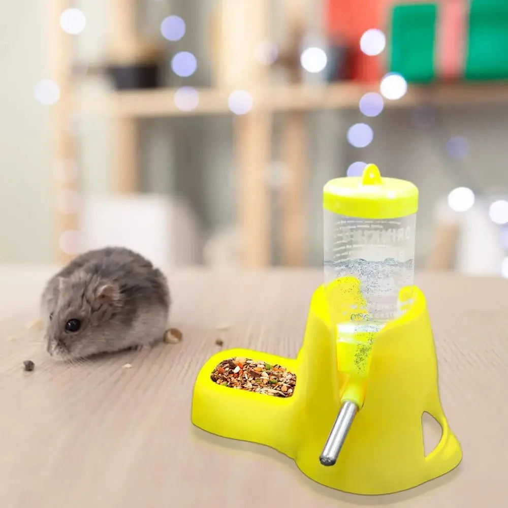 Automatic Dispenser Drinking Water Bottle Bowls Dish with Food Container for Guinea Pig Rat