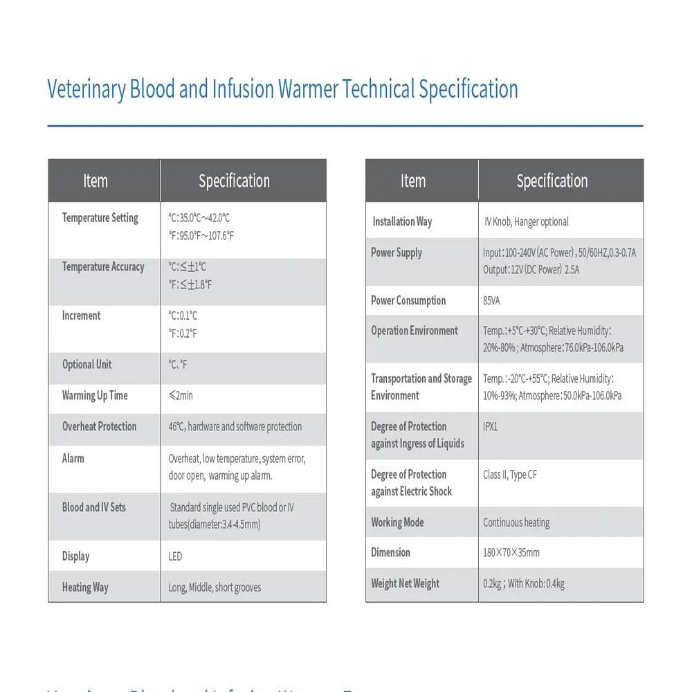 blood transfusion and infusion heateramd pet thermostat for veterinary use