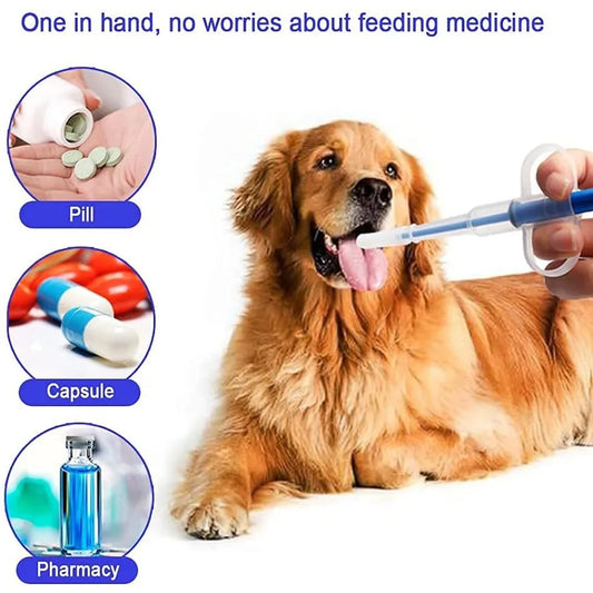Pet Pill Plunger Popper for Small Cat and Dog Soft Tipped Injection Pusher for Animal Pills Liquid Capsule Medicine Feeding Tool