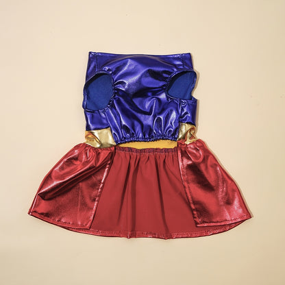 Superhero Dog Costume with Cape & Paw Print Logo