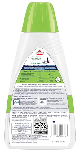 BISSELL Professional Pet Spot & Stain + OXY Formula for Portable Carpet and Upholstery Cleaners, Car and Auto Detailer, Solution for Little Green & SpotClean Machines (32 oz), 2034C