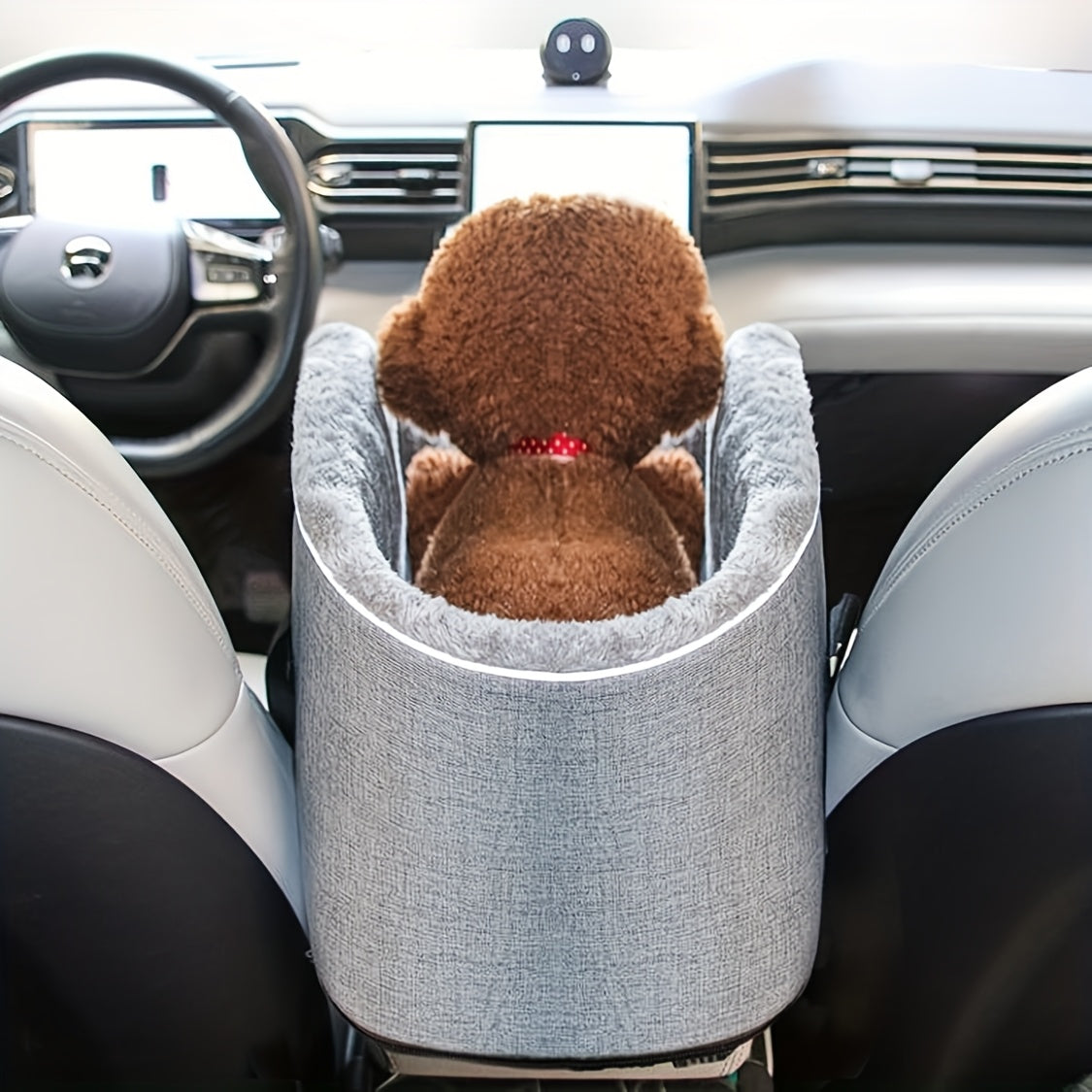 [Small Pet Cozy Car Seat Portable] PETFANGFANG Cozy Pet Car Seat - Portable Dog & Cat Travel Bag with Secure Buckle Closure, Polyester Material for Small to Medium Pets