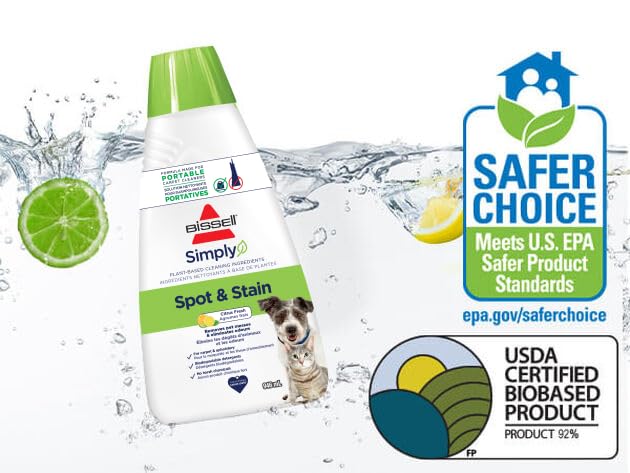 BISSELL Professional Pet Spot & Stain + OXY Formula for Portable Carpet and Upholstery Cleaners, Car and Auto Detailer, Solution for Little Green & SpotClean Machines (32 oz), 2034C