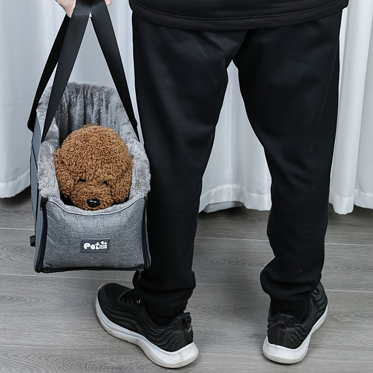 [Small Pet Cozy Car Seat Portable] PETFANGFANG Cozy Pet Car Seat - Portable Dog & Cat Travel Bag with Secure Buckle Closure, Polyester Material for Small to Medium Pets