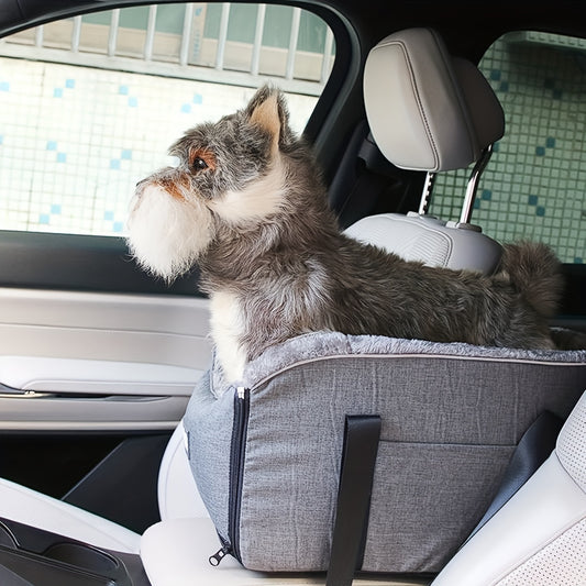 [Small Pet Cozy Car Seat Portable] PETFANGFANG Cozy Pet Car Seat - Portable Dog & Cat Travel Bag with Secure Buckle Closure, Polyester Material for Small to Medium Pets