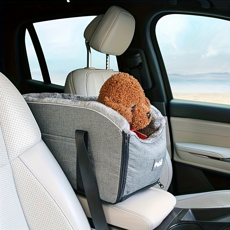 [Small Pet Cozy Car Seat Portable] PETFANGFANG Cozy Pet Car Seat - Portable Dog & Cat Travel Bag with Secure Buckle Closure, Polyester Material for Small to Medium Pets