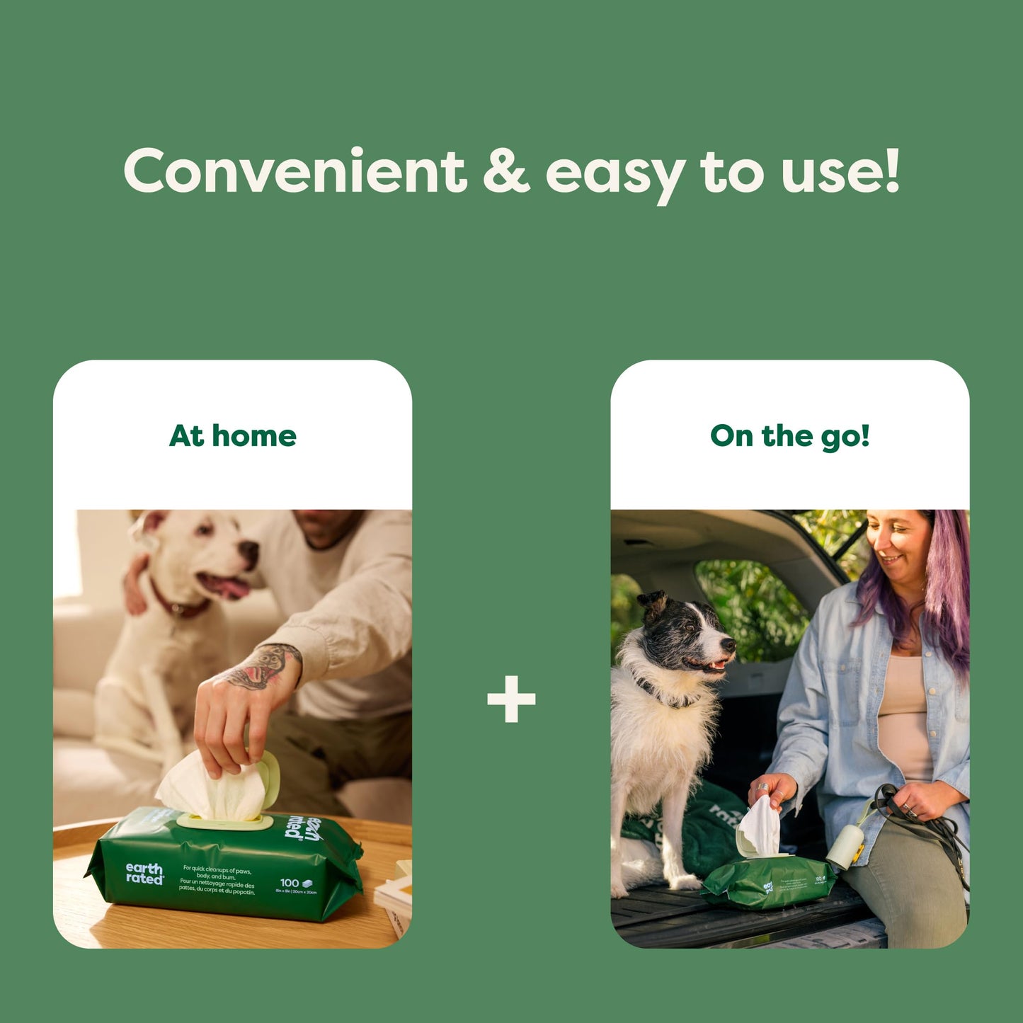 Earth Rated (A Canadian Company) Vet-Developed Pet Ear Wipes, Hypoallergenic Cleaner for Dogs & Cats Ears to Remove Dirt and Wax Build Up, Wild Oat Scent, 70 Count