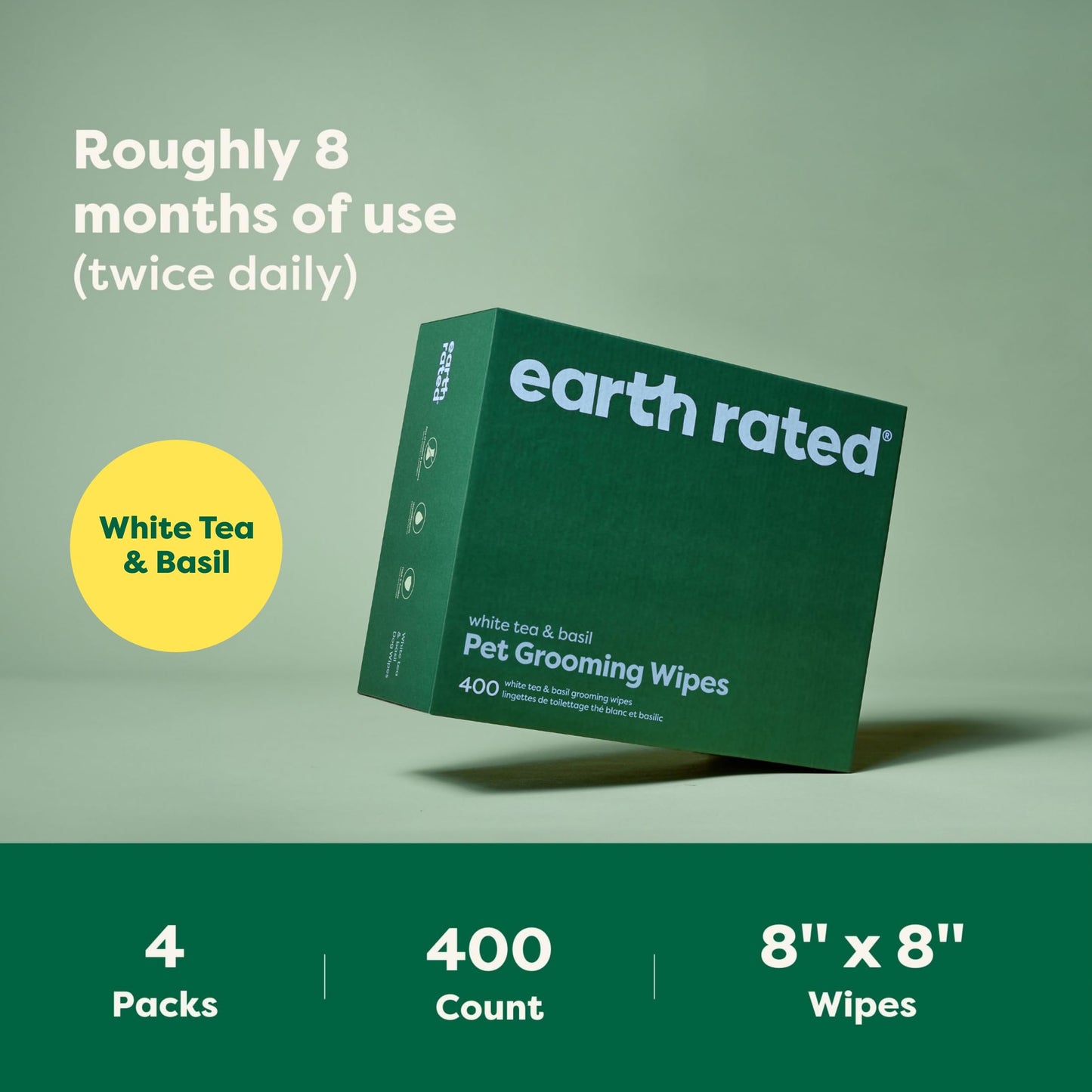 Earth Rated (A Canadian Company) Vet-Developed Pet Ear Wipes, Hypoallergenic Cleaner for Dogs & Cats Ears to Remove Dirt and Wax Build Up, Wild Oat Scent, 70 Count