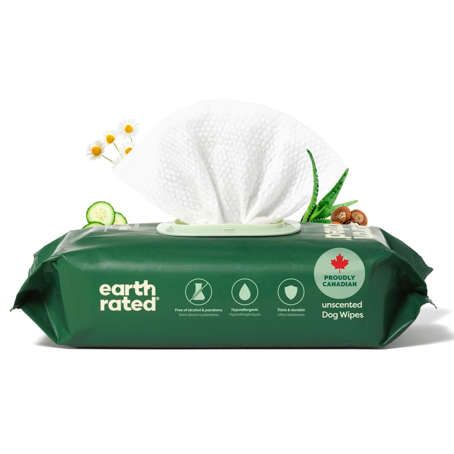 Earth Rated (A Canadian Company) Vet-Developed Pet Ear Wipes, Hypoallergenic Cleaner for Dogs & Cats Ears to Remove Dirt and Wax Build Up, Wild Oat Scent, 70 Count