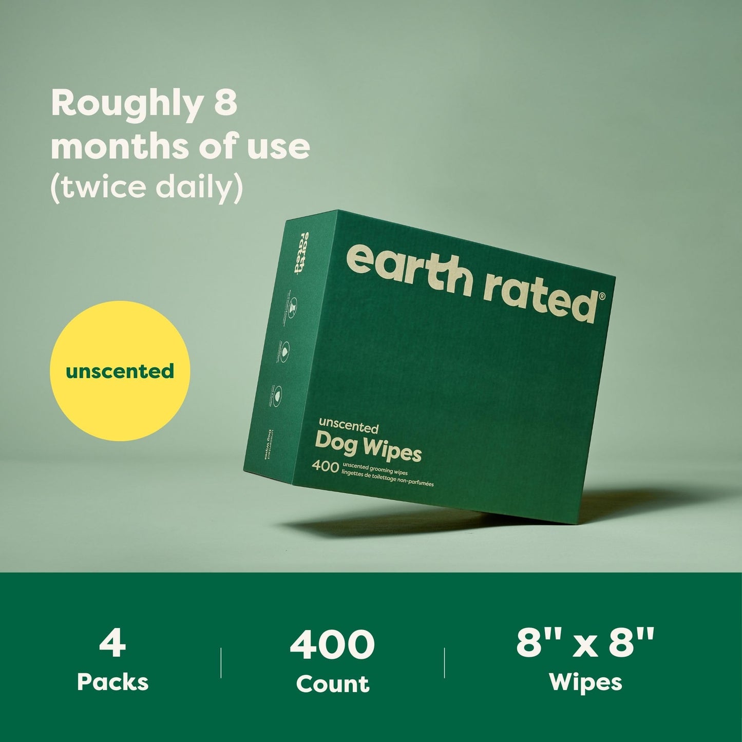 Earth Rated (A Canadian Company) Vet-Developed Pet Ear Wipes, Hypoallergenic Cleaner for Dogs & Cats Ears to Remove Dirt and Wax Build Up, Wild Oat Scent, 70 Count