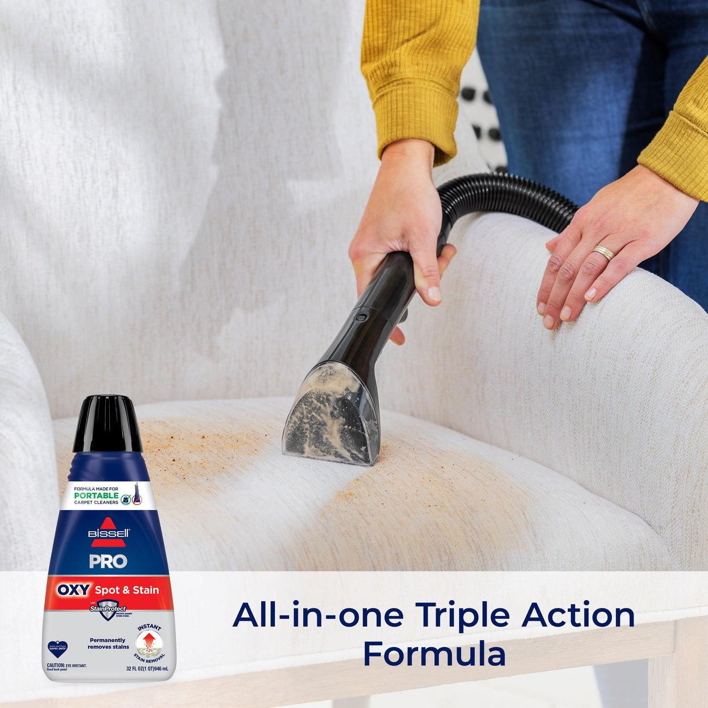 BISSELL Professional Pet Spot & Stain + OXY Formula for Portable Carpet and Upholstery Cleaners, Car and Auto Detailer, Solution for Little Green & SpotClean Machines (32 oz), 2034C