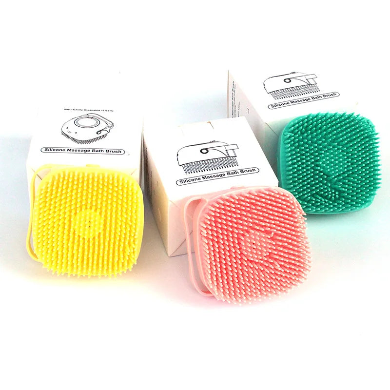 FCJ Silicone Dog Bath Massage Gloves Pet Cat Grooming Comb Brush with Shampoo Pouring Tool Soft Comfortable Cleaning Brush for Pet Bath Time
