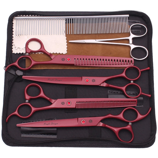 7.5\" Stainless Steel Dog Grooming Scissors Pet Chunker Thinning Shears Hairdressing Curve Scissors Z3088