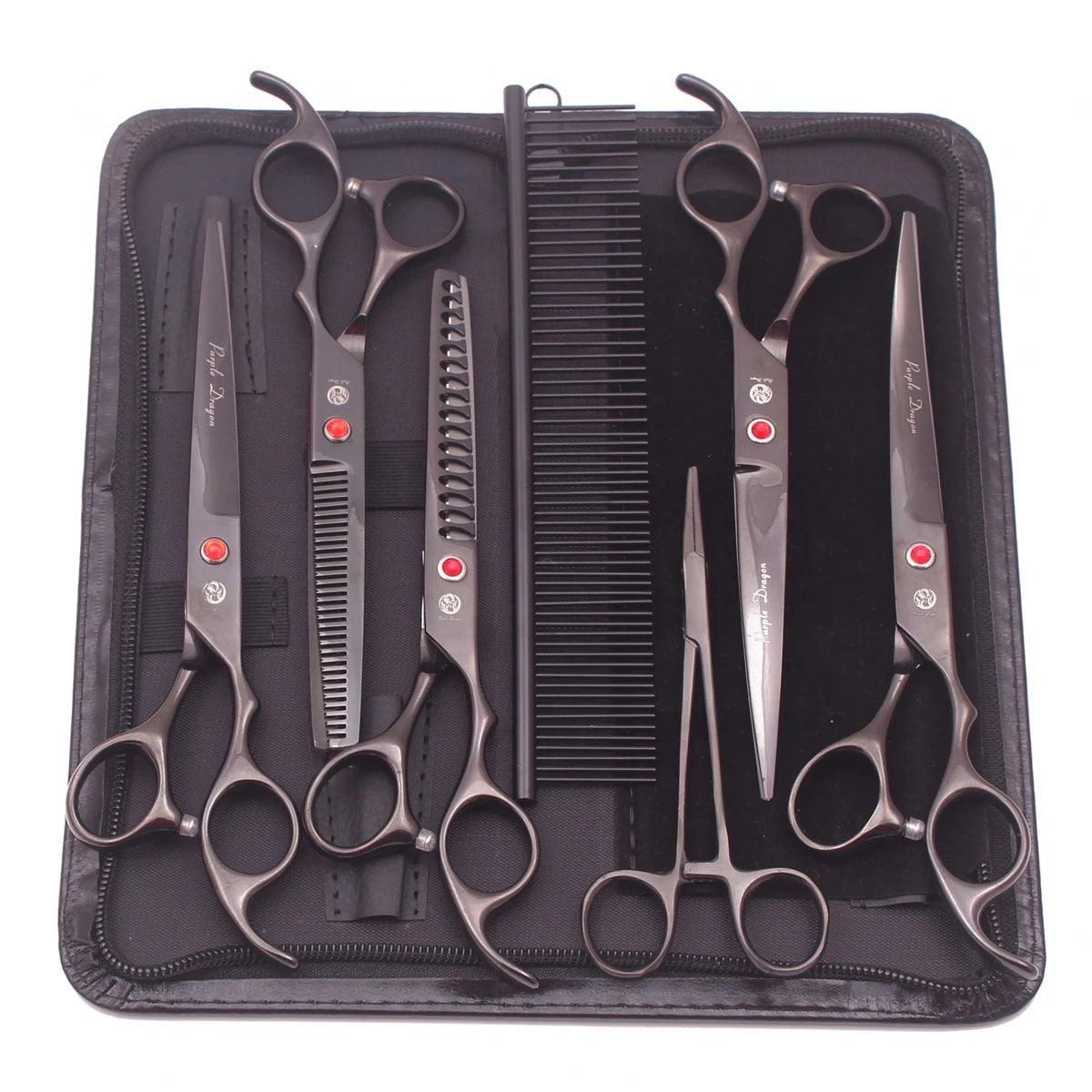 For Purple Dragon 6.5" 7" Japan Stainless Steel Pet Grooming Scissors Dog Chunker Thinning Shears Animal Curved Scissors Z3003