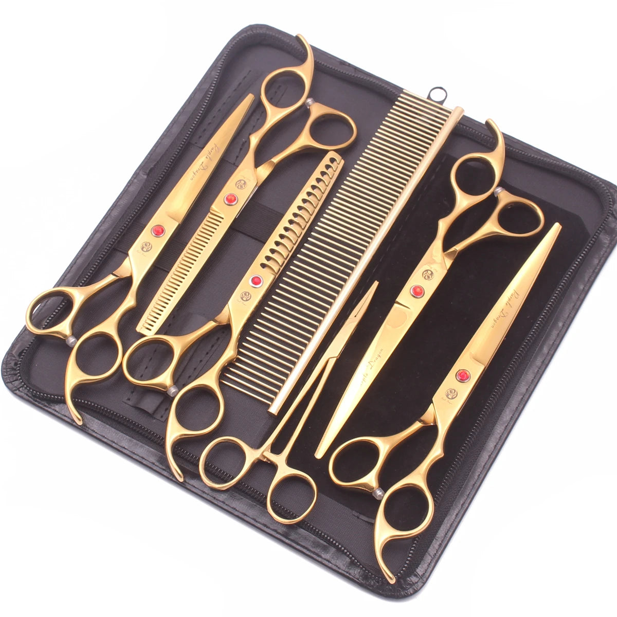 For Purple Dragon 6.5" 7" Japan Stainless Steel Pet Grooming Scissors Dog Chunker Thinning Shears Animal Curved Scissors Z3003