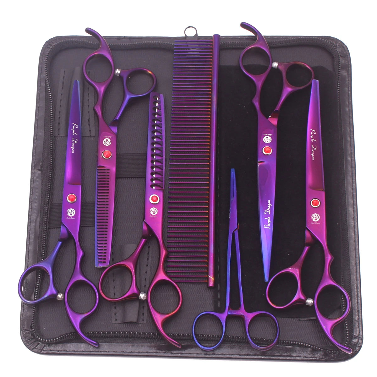 For Purple Dragon 6.5" 7" Japan Stainless Steel Pet Grooming Scissors Dog Chunker Thinning Shears Animal Curved Scissors Z3003