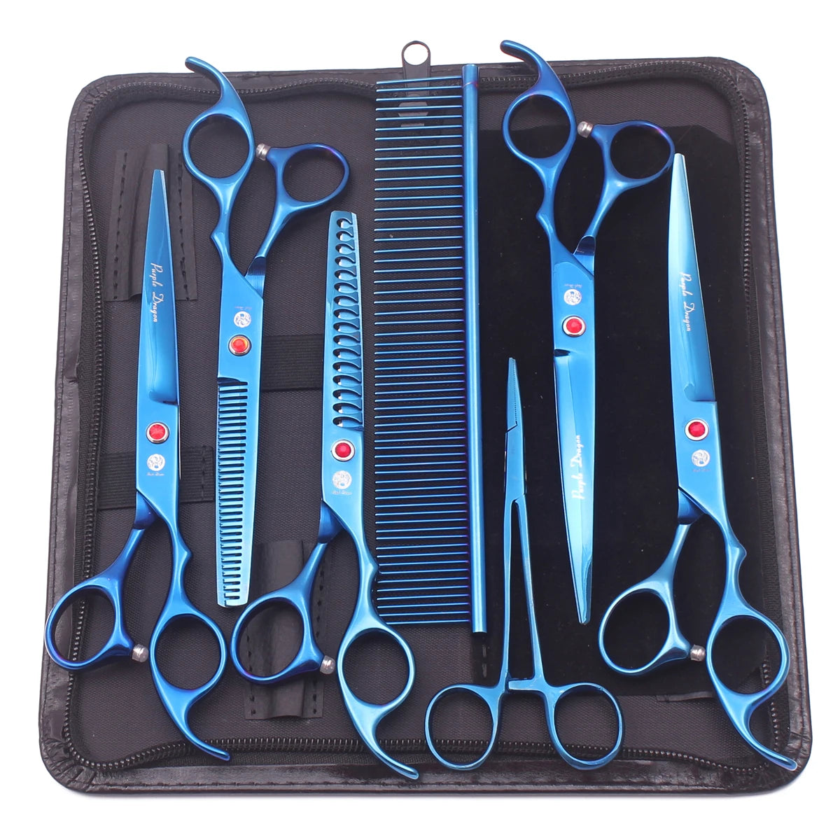 For Purple Dragon 6.5" 7" Japan Stainless Steel Pet Grooming Scissors Dog Chunker Thinning Shears Animal Curved Scissors Z3003
