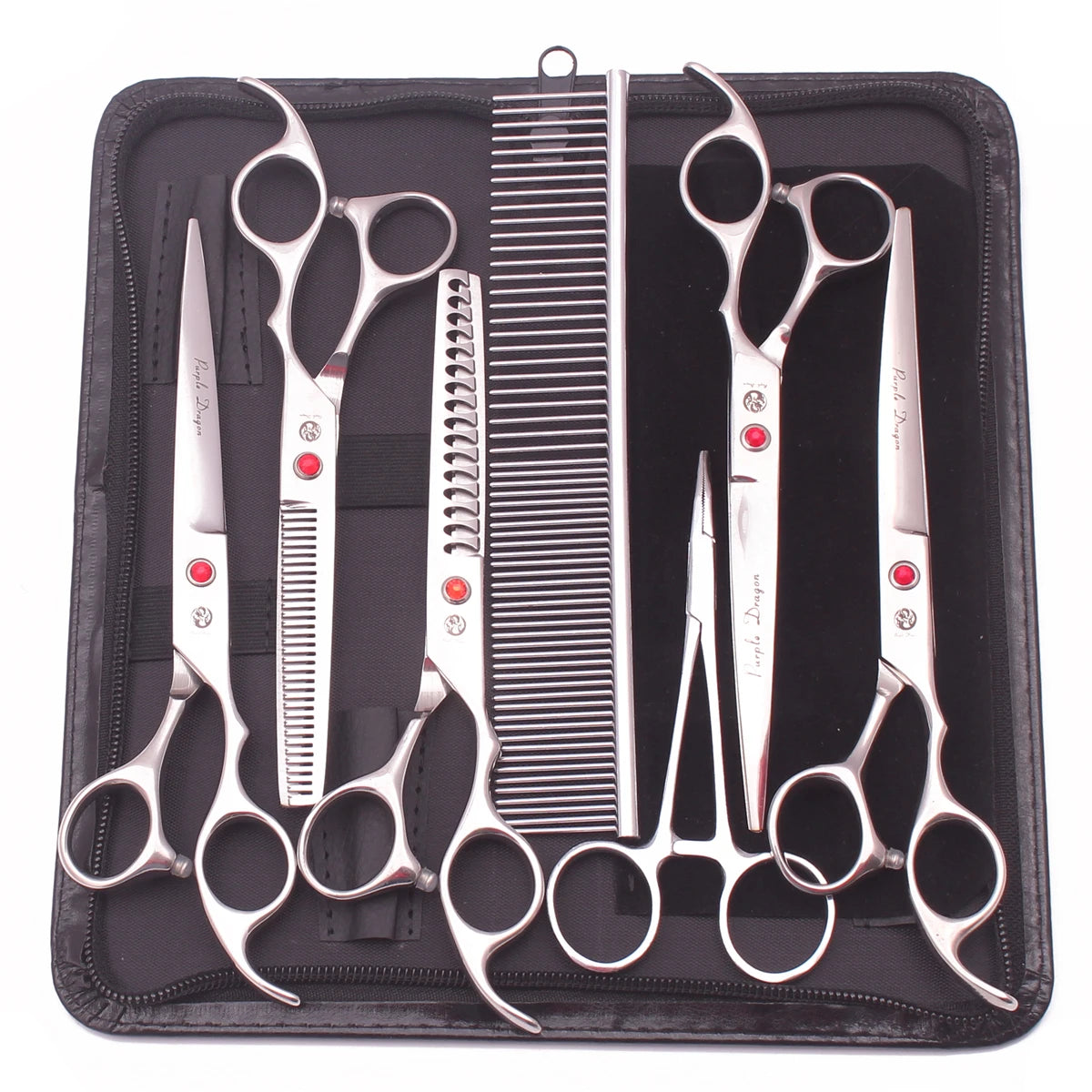 For Purple Dragon 6.5" 7" Japan Stainless Steel Pet Grooming Scissors Dog Chunker Thinning Shears Animal Curved Scissors Z3003