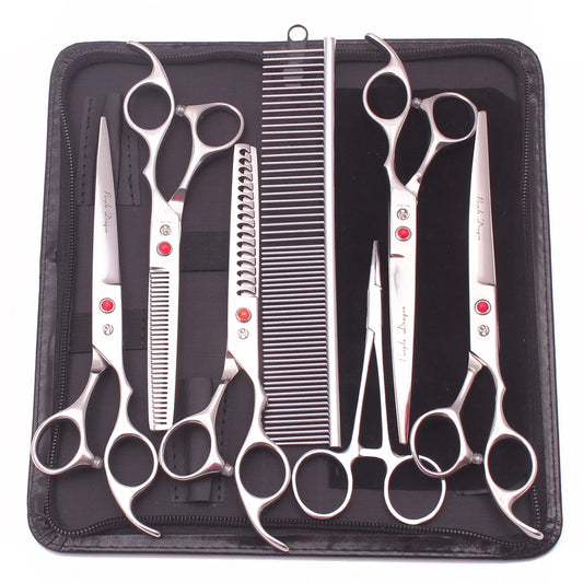 For Purple Dragon 6.5" 7" Japan Stainless Steel Pet Grooming Scissors Dog Chunker Thinning Shears Animal Curved Scissors Z3003