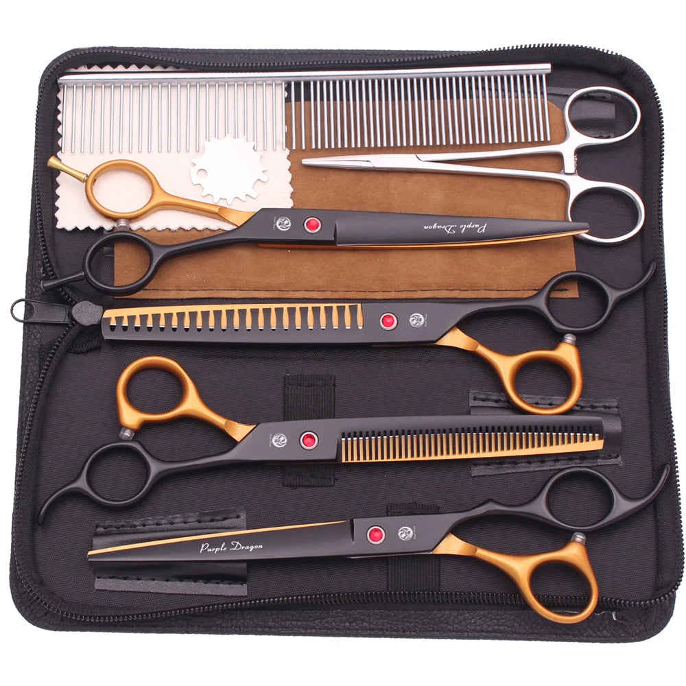 7.5\" Stainless Steel Dog Grooming Scissors Pet Chunker Thinning Shears Hairdressing Curve Scissors Z3088