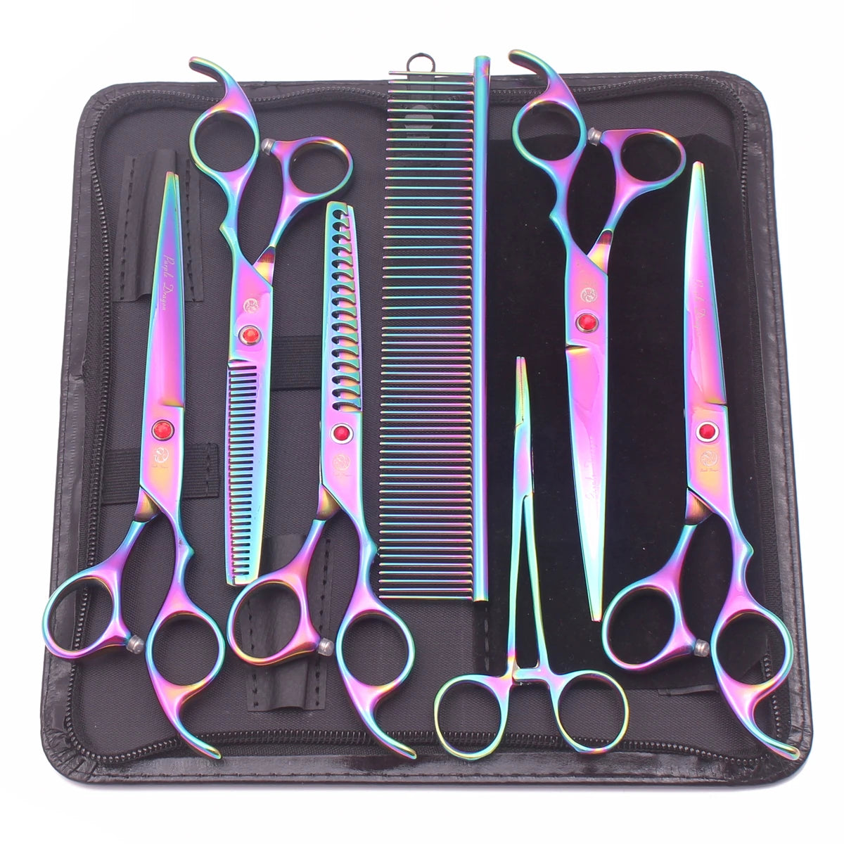 For Purple Dragon 6.5" 7" Japan Stainless Steel Pet Grooming Scissors Dog Chunker Thinning Shears Animal Curved Scissors Z3003