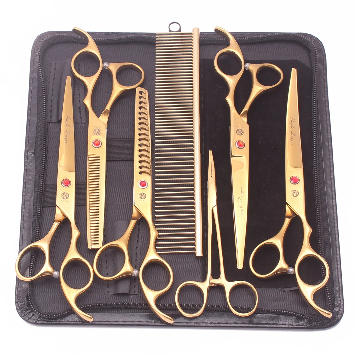 For Purple Dragon 6.5" 7" Japan Stainless Steel Pet Grooming Scissors Dog Chunker Thinning Shears Animal Curved Scissors Z3003