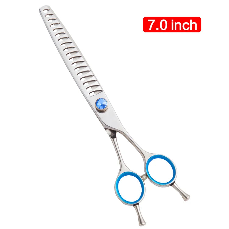 7.0 Inch Jp440C Stainless Steel Pet Thinning Scissors Eco-Friendly Dog Grooming Hair Cut Tools with 18 Teeth for Animal Salons