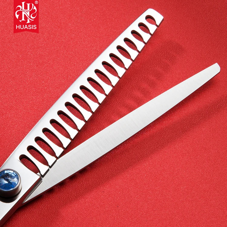 7.0 Inch Jp440C Stainless Steel Pet Thinning Scissors Eco-Friendly Dog Grooming Hair Cut Tools with 18 Teeth for Animal Salons
