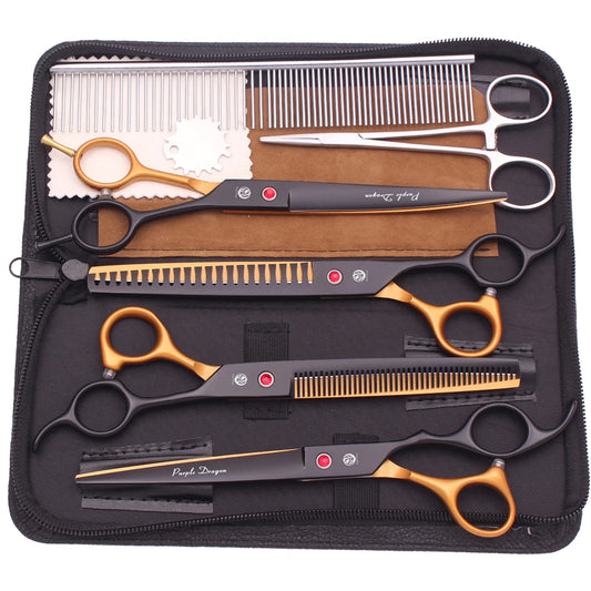 7.5\" Stainless Steel Dog Grooming Scissors Pet Chunker Thinning Shears Hairdressing Curve Scissors Z3088